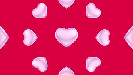 patrón de corazones abstractos en fondo rojo