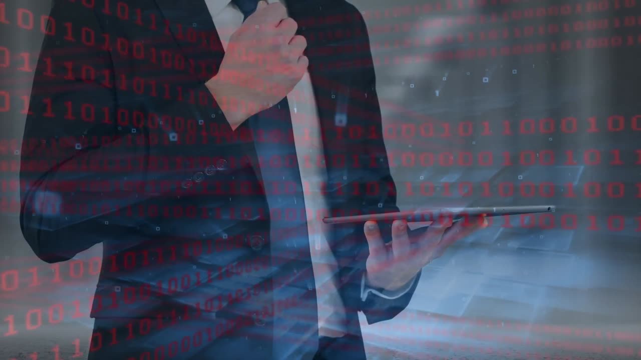 서버  ⁇ 에 있는 사업가에 대한 데이터 처리 애니메이션