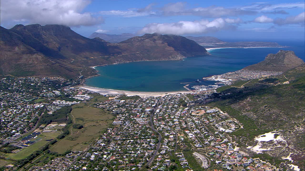 Approaching Hout Bay, with Chapmans Peak in the background
