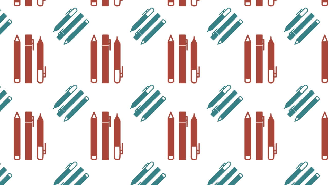 ⁇ 색 배경에 연필 줄과 그림 예술 자료의 애니메이션