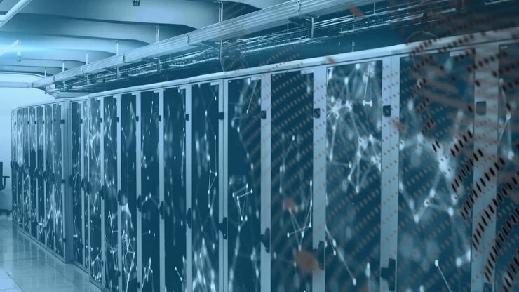 Data processing against network of connections over computer server room