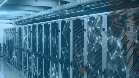 data processing against network of connections over computer server room