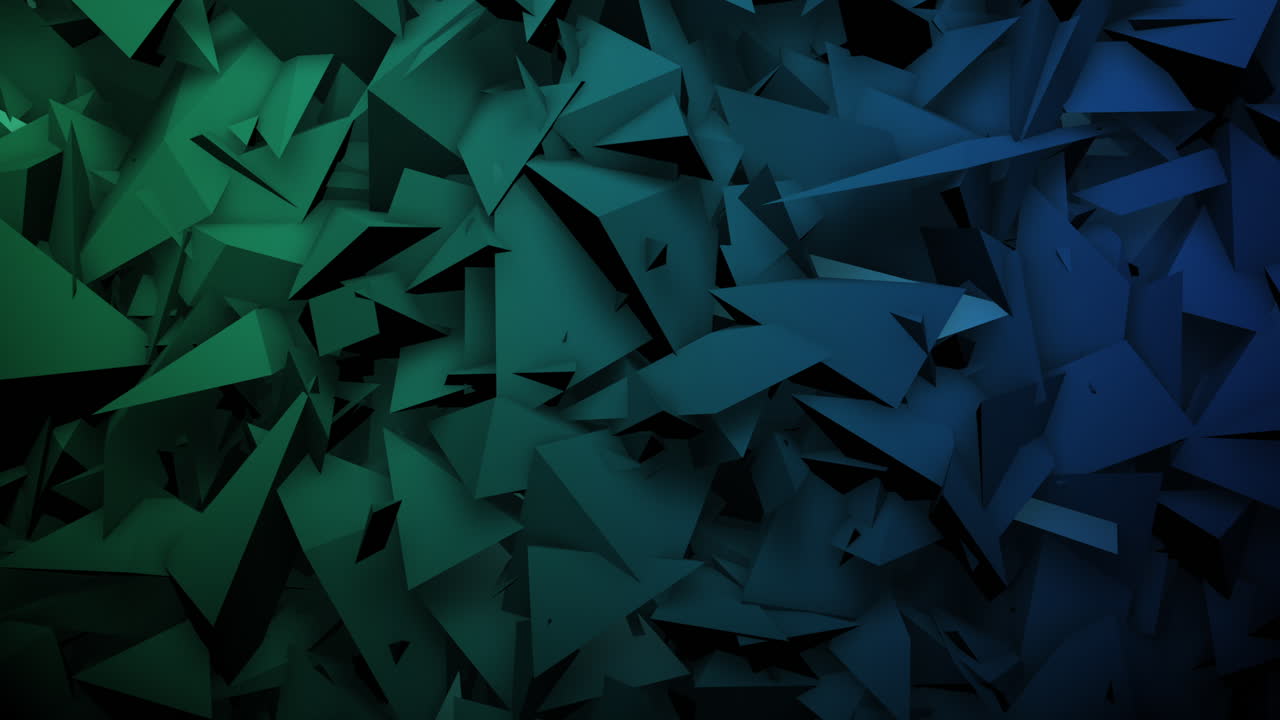 Motion dark green triangles shapes
