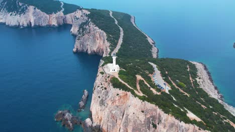 Aerial View Of Douk&aacute;to Lighthouse On Lefkada Island