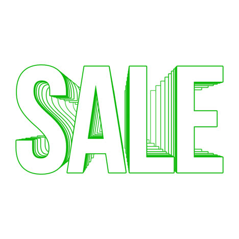 Green &#039;SALE&#039; text on white background