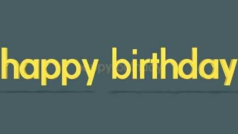 rolling happy birthday text on green gradient
