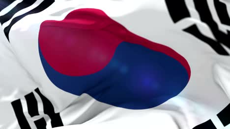 la bandera de corea del sur ondeando en el viento, bucle