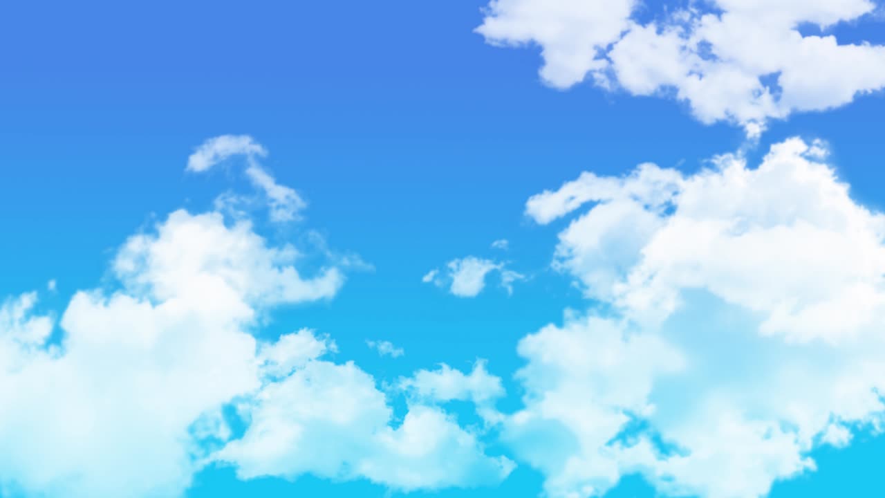 푸른 하늘에서 흐르는 구름의 애니메이션 4k