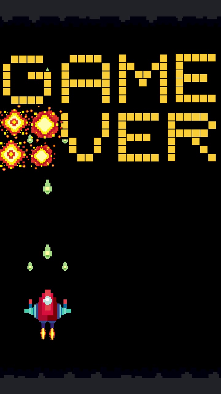"Game Over" Yazısını Görüntüleyen Retro Piksel Sanatı Video Oyunu