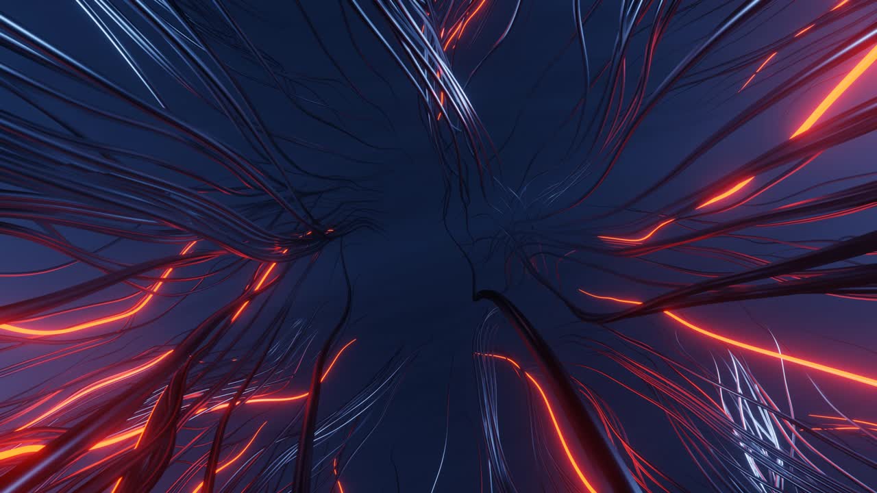 4k 3D animation. Flight in abstract sci-fi tunnel seamless loop. Futuristic motion graphics, high tech background
