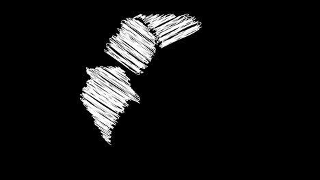 recycling symbol  drawn on scribble effect white