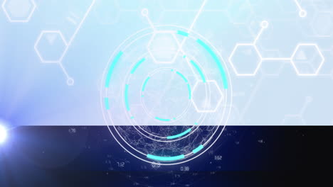 animation of processing circle on chemical formulas