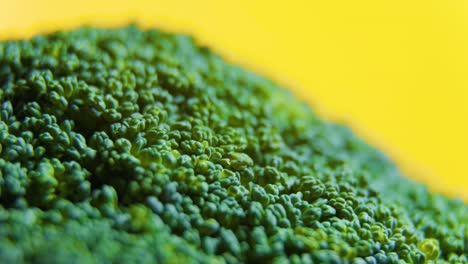 close up green fresh broccoli vegetables rotating