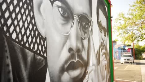 wrap around shot of a martin luther king mural in atlanta