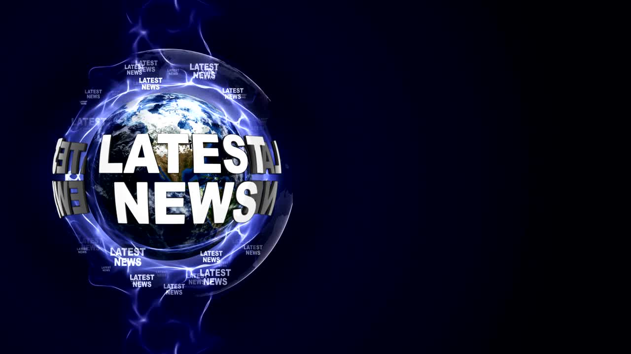 LATEST NEWS Text Animation and Earth, Rendering Background, Loop