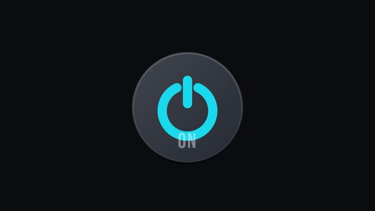 Digital Power Button Transitioning from Off to On