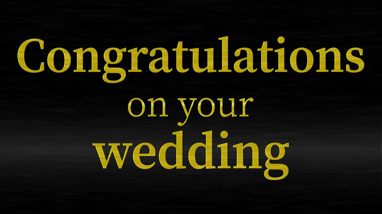 Congratulations on your wedding message text animation motion graphics