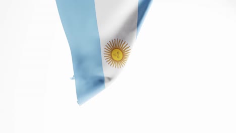 Argentinian-flag-fluttering-on-white-background,-3d-render-animation,-vertical