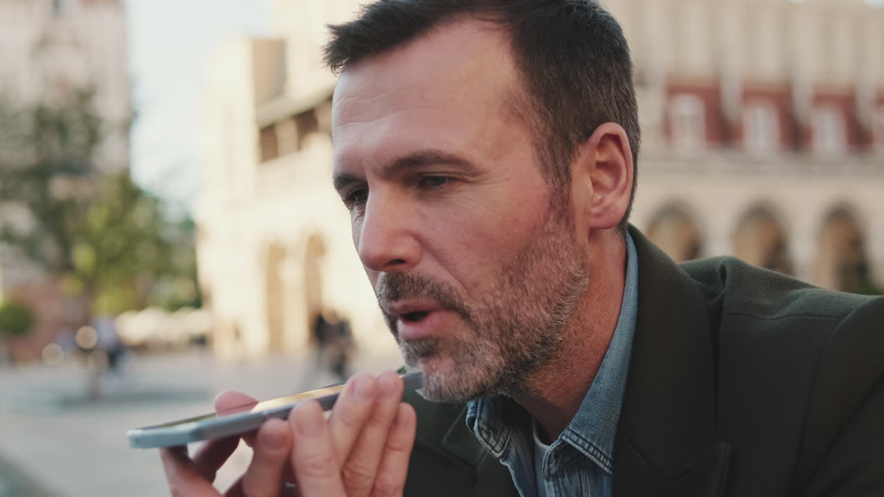 Uomo che parla al telefono in un ambiente urbano