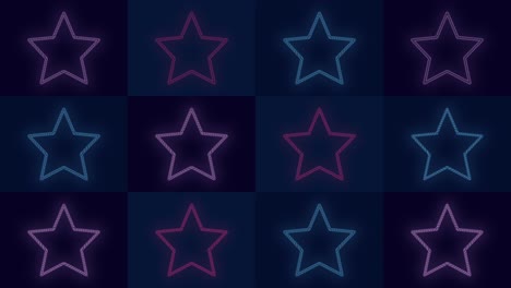 patrón de estrellas con luz púrpura de neón pulsante 9