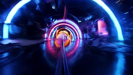 túnel de luces de neón