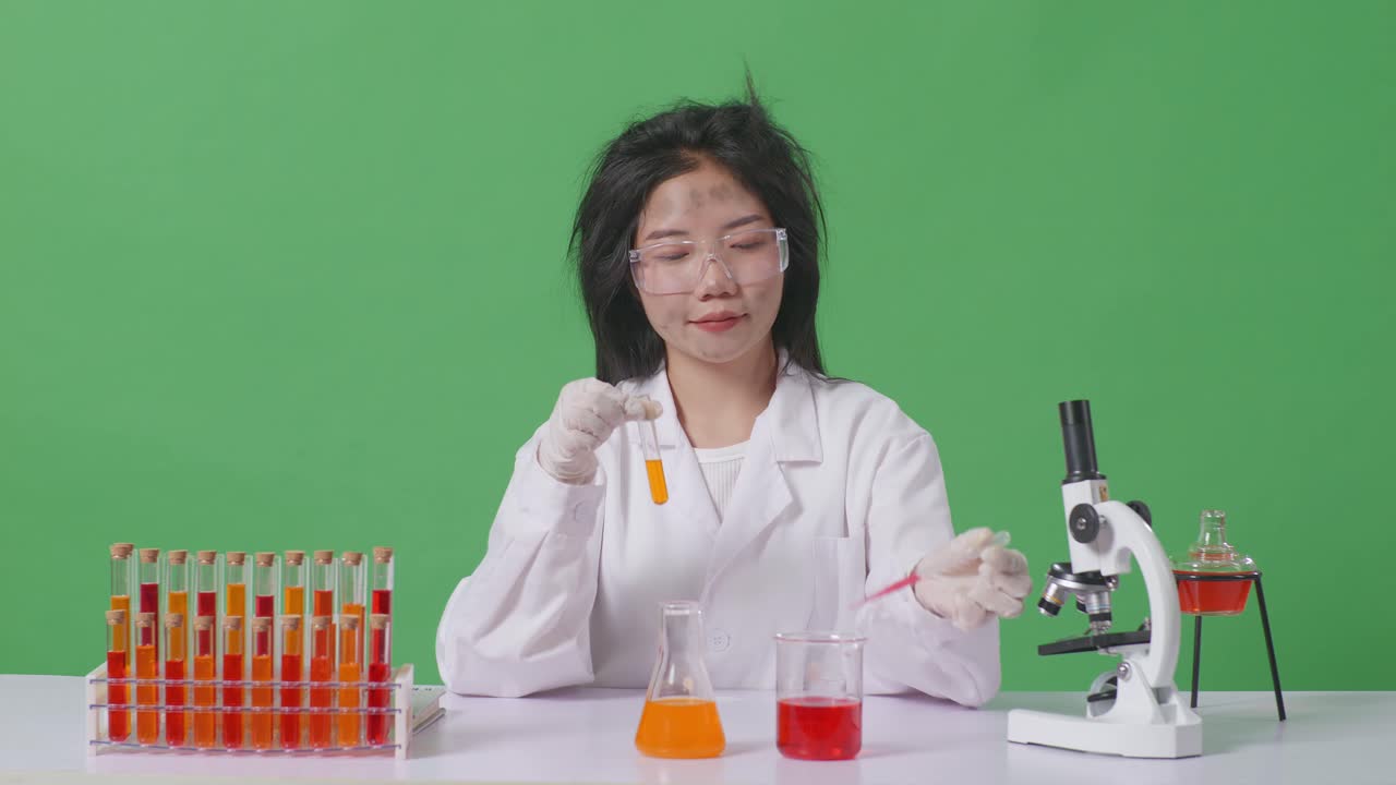 실험실 실험을 하는 과학자