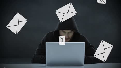 Hacker using a laptop