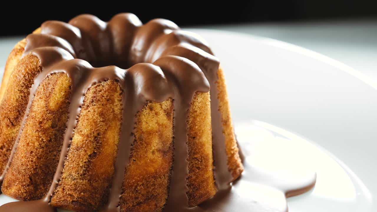 초콜릿 노가트 아이싱으로 된 대리석 케이크