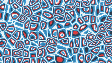 animación abstracta de coloridas formas geométricas en movimiento rojas, azules y blancas. fondo animado de bucle sin costuras, papel tapiz.