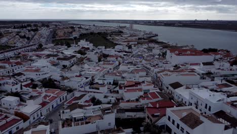 Aerial-View-Ayamonte-From-The-Parroquia-Del-Salvador,-Spain