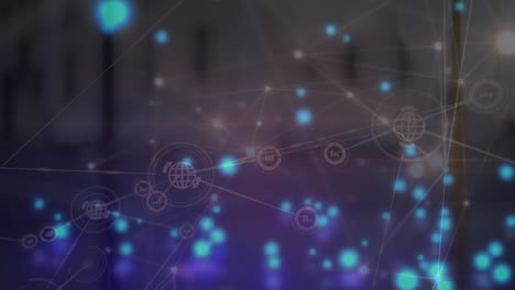 animation of network of connections over spots