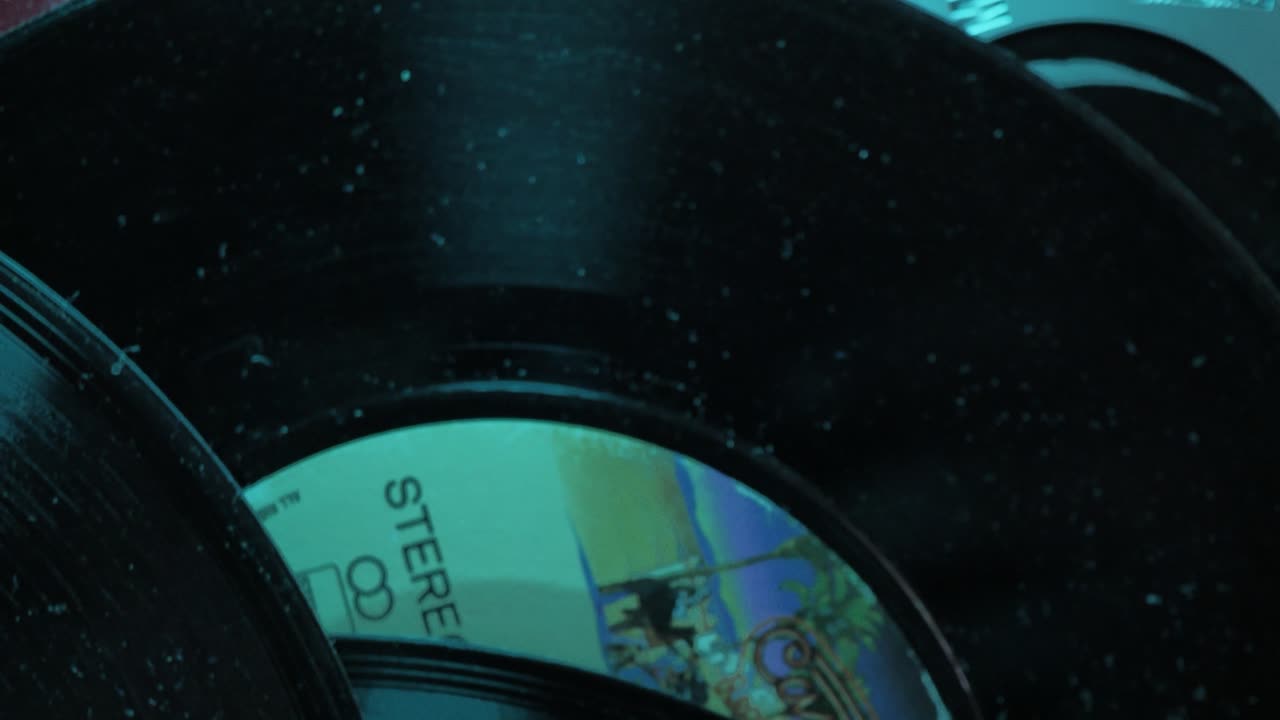 fragmentos de viejos discos de vinilo polvorientos vintage