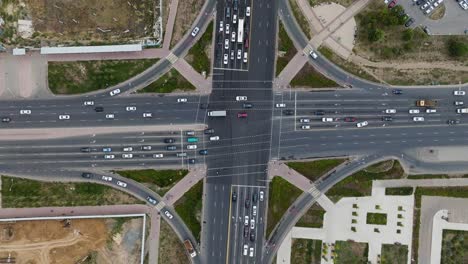 traffic on intersecting urban roads in astana, kazakhstan