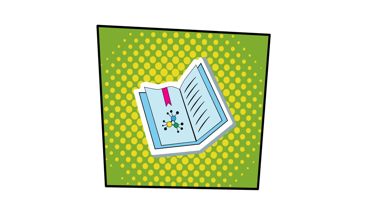 animación del icono del cuaderno que se mueve sobre un fondo blanco