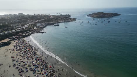 summer in papudo beach, valparaiso region, country of chile