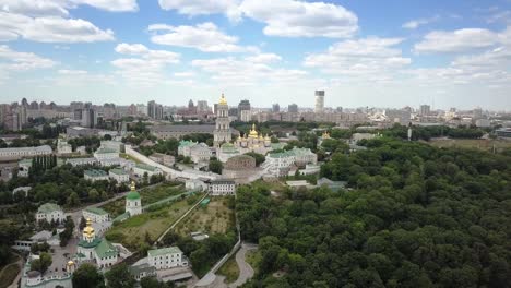 aerial view of kiev-pechersk lavra ukrainian orthodox monastery