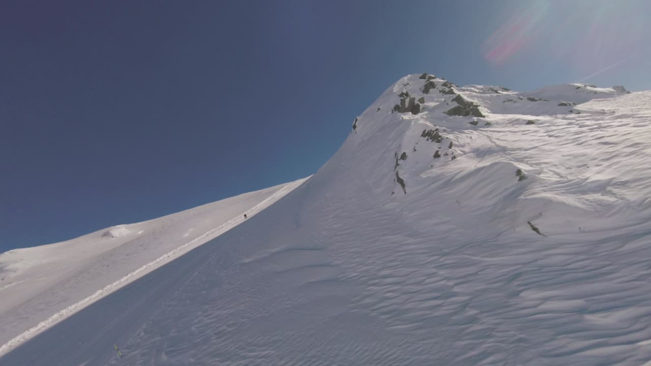 Flying at Gudauri ski resort enjoying the mountains
