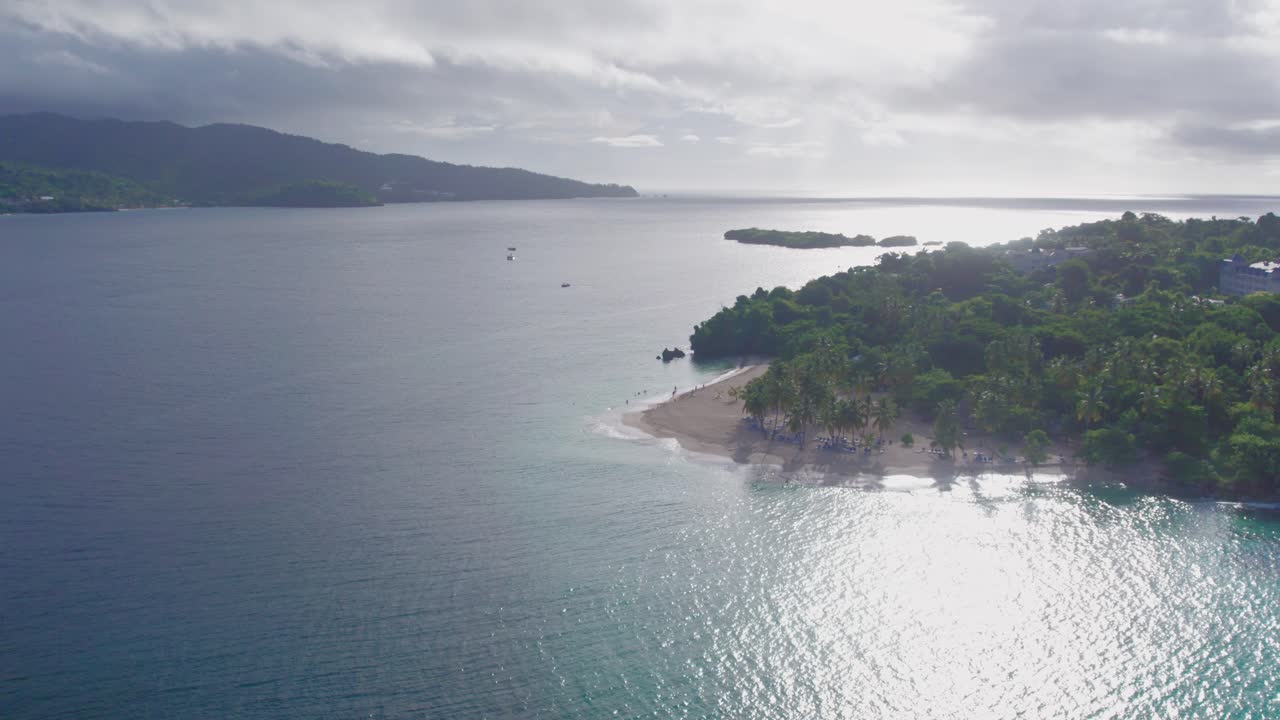 Tropical Cayo Levantado Beach Island in Samana Bay, Dominican Republic