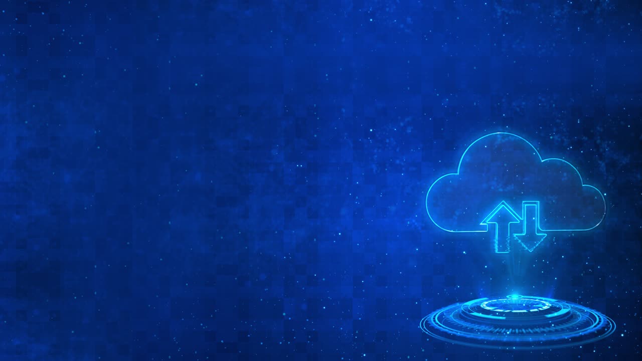 Cloud computing flowing data storage and transfer for safety data icon on the background digital and
