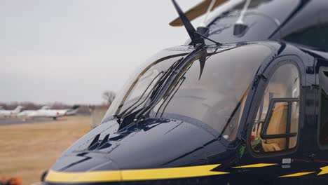 bell 429 globalranger twin-engine helicopter parked at the vaclav havel airport