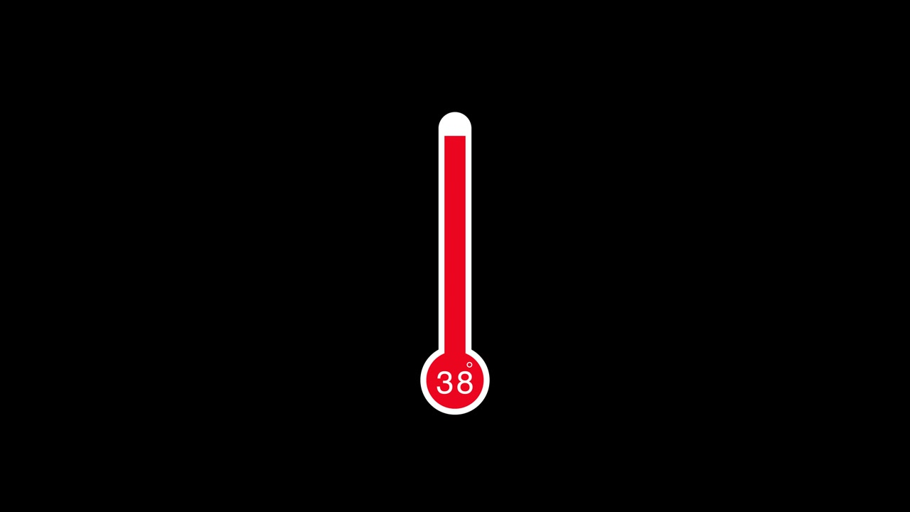 Animated Thermometer Showing Rising and Falling Celsius Temperature