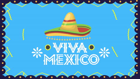 viva mexico animation with mexican hat