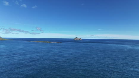 isolated view of skrudur island on faskrudsfjordur seascape in east iceland