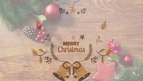 Merry-christmas-over-wooden-background