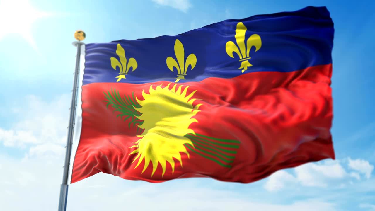 과달루프 발의 3d 렌더링 영상: 아름다운 섬유 천의 줄이 흔들리고 있습니다.