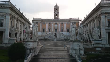 piazza del campidoglio - forward establishing drone shot