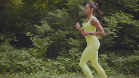 woman running in a park