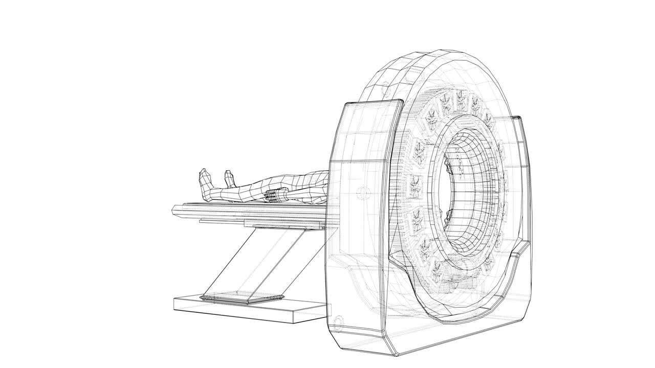 mri, máquina de resonancia magnética que escanea el paciente en el interior