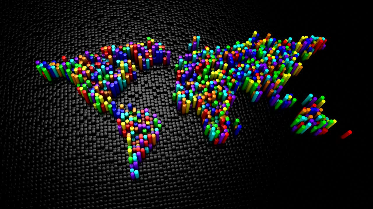 실린더는 세계 지도를 형성했습니다.