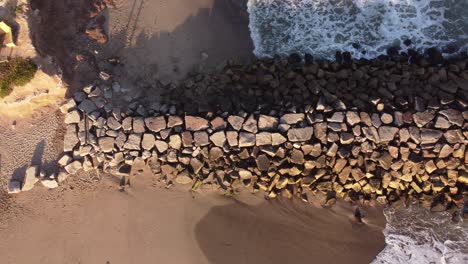 breakwater at sunset, mar del plata in argentina